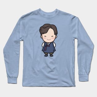 Cute Traditional Korean Man Cartoon Long Sleeve T-Shirt